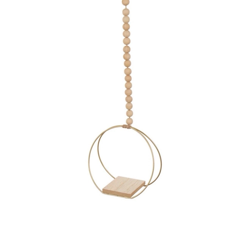 Pot holder golden pot hanging plant hanger, wooden pendant for indoor,outdoor.